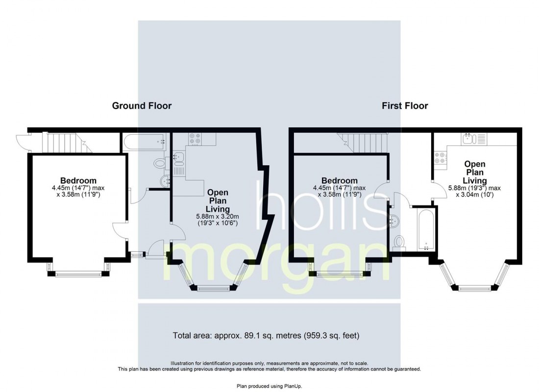 Floorplan for FREEHOLD BLOCK | 2 X 1 BED | BS15