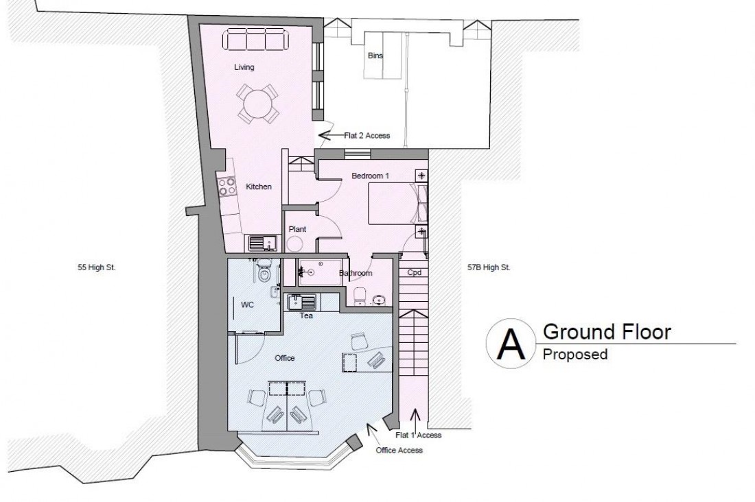 Floorplan for MIXED USE | PLANNING | 2 FLATS