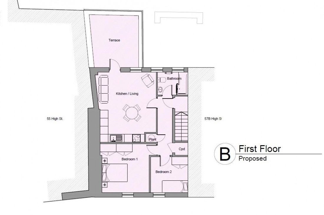 Floorplan for MIXED USE | PLANNING | 2 FLATS