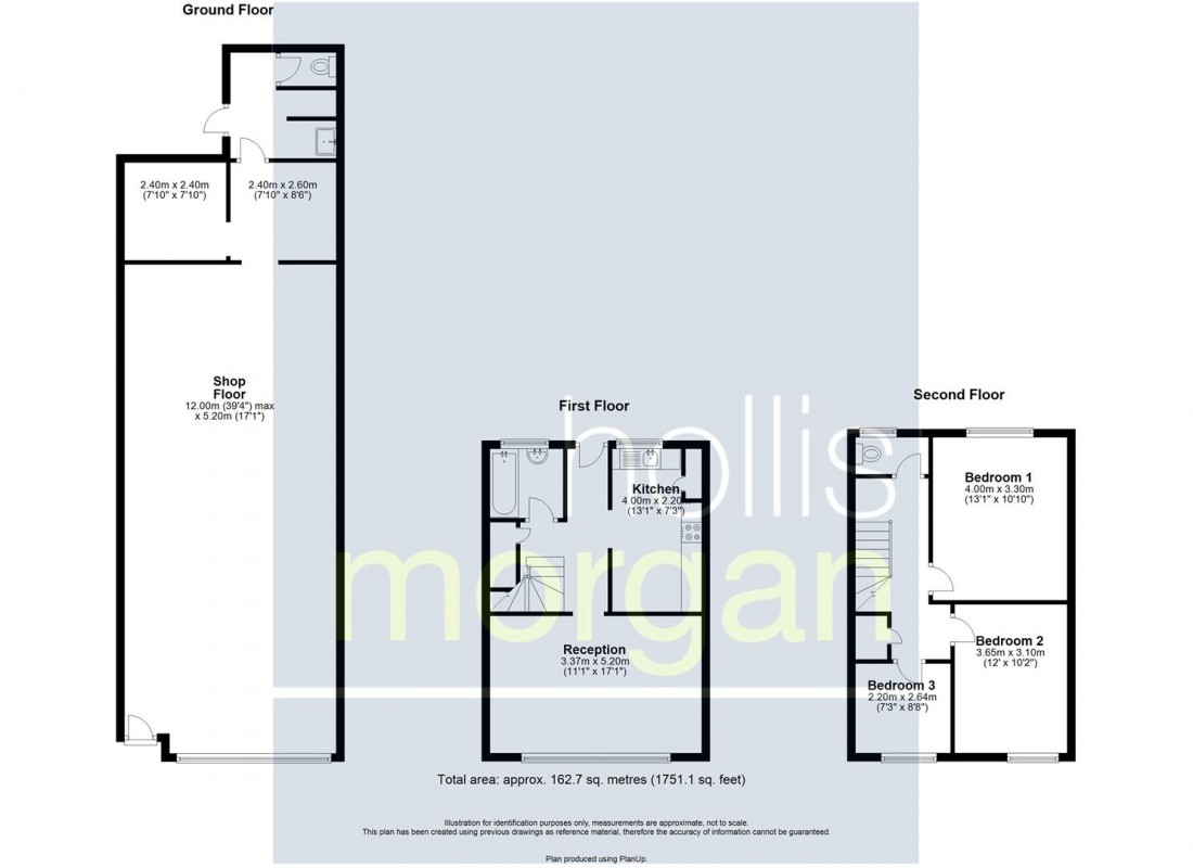 Floorplan for 3 BED FLAT | SHOP | GARAGE | WSM