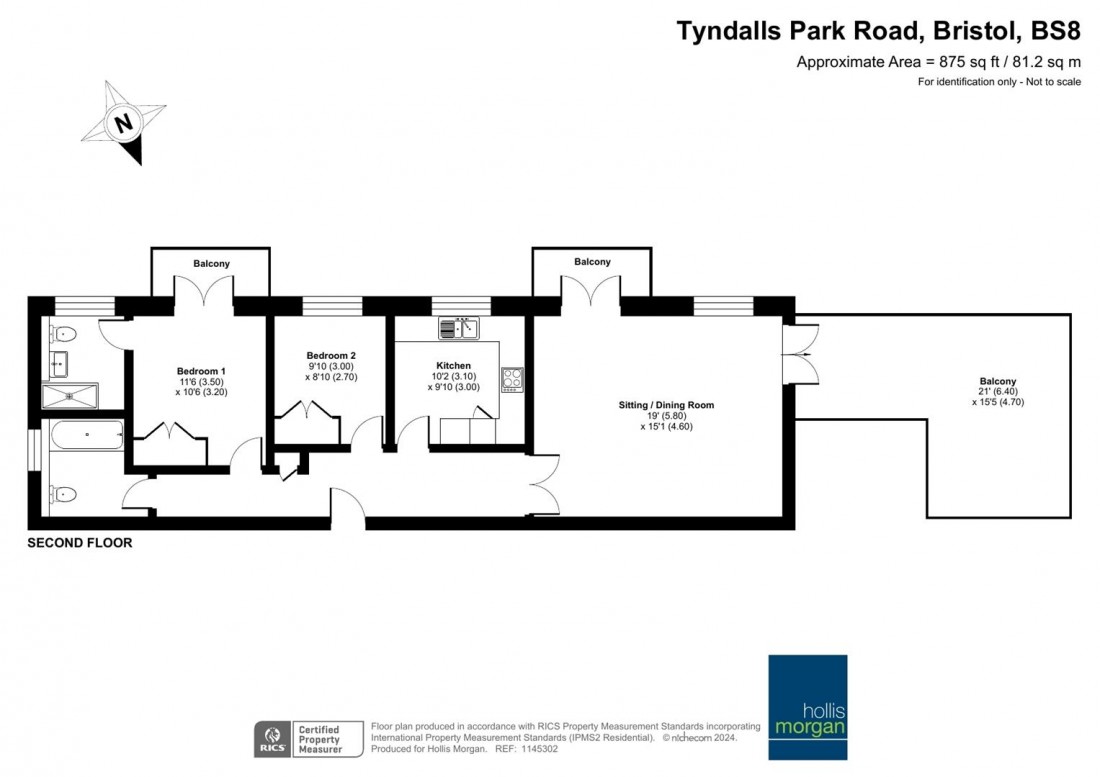 Floorplan for Tyndalls Park Road, Clifton