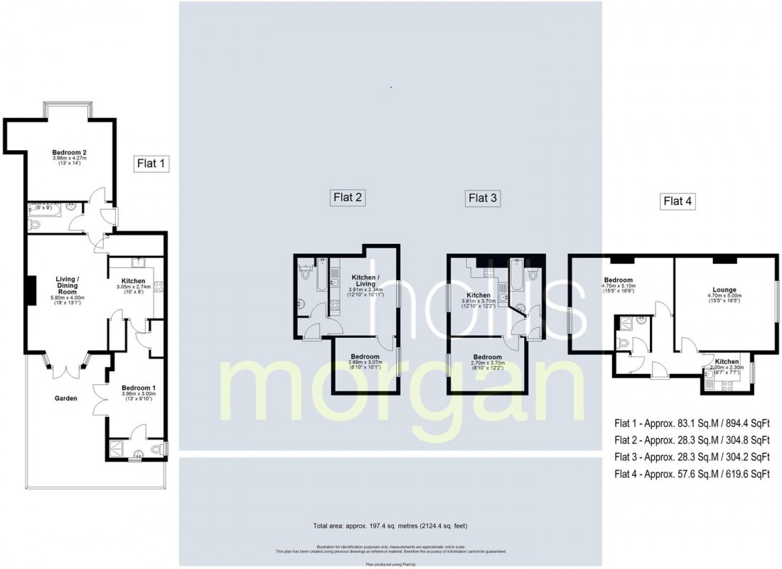 Floorplan for FREEHOLD BLOCK OF 4 FLATS | REDLAND
