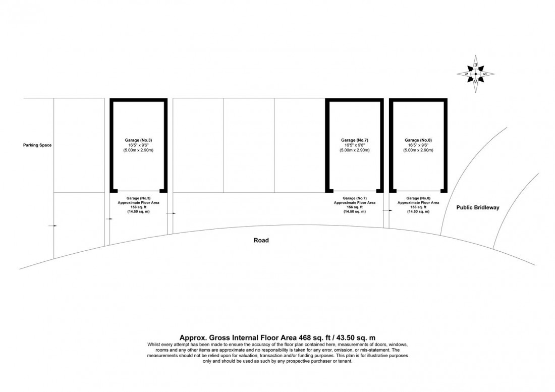 Floorplan for 3 X SINGLE GARAGES | KINGSBRIDGE