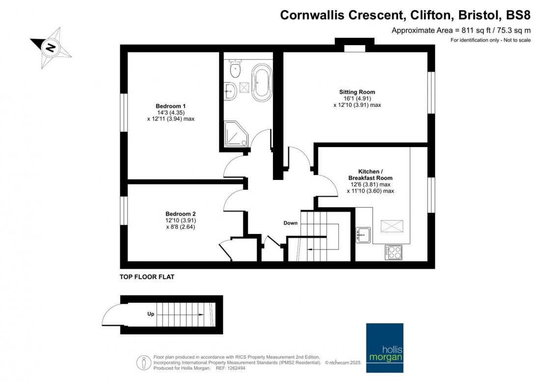 Floorplan for Cornwallis Crescent, Clifton