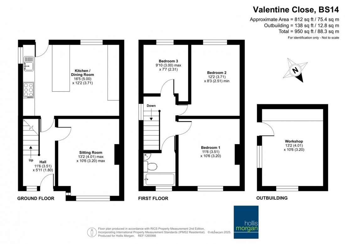Floorplan for Valentine Close, Whitchurch
