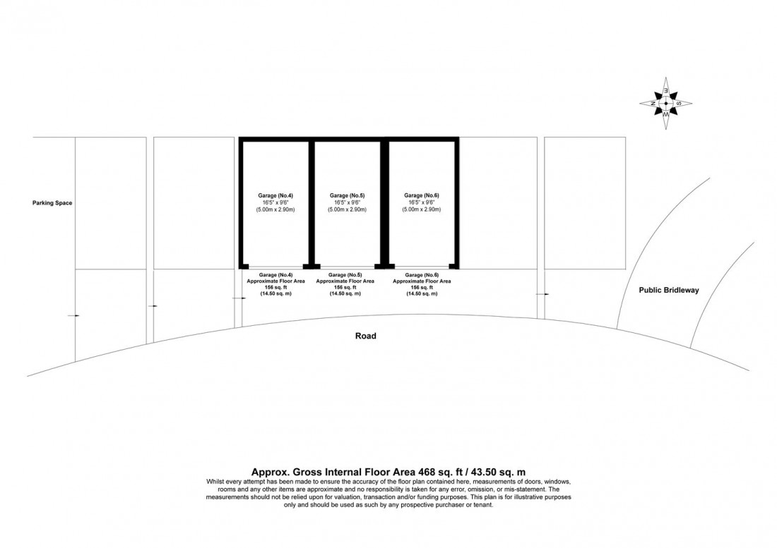 Floorplan for 3 X SINGLE GARAGES | KINGSBRIDGE