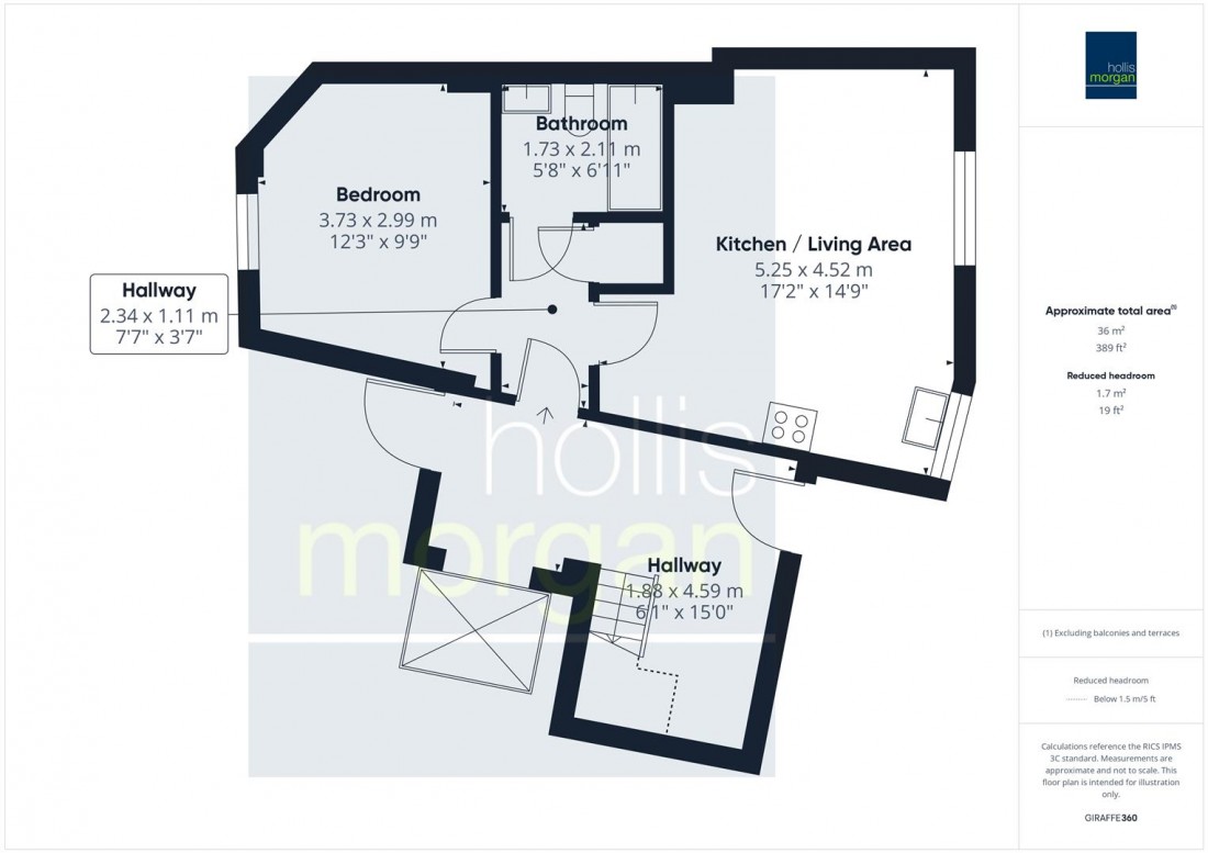 Floorplan for 1 BED FLAT CLOSE TO CABOT CIRCUS