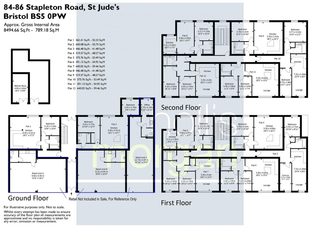 Floorplan for BLOCK OF 12 x FLATS | BS5