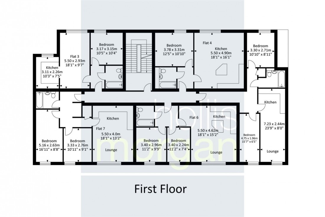 Floorplan for BLOCK OF 12 x FLATS | BS5