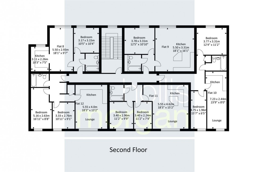 Floorplan for BLOCK OF 12 x FLATS | BS5