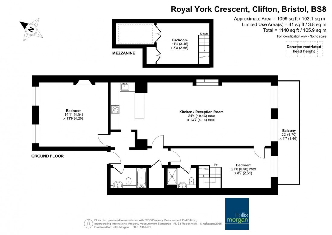 Floorplan for Royal York Crescent, Clifton
