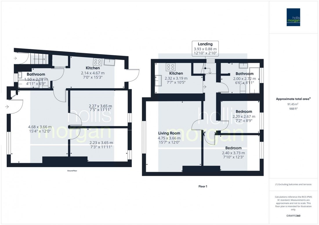Floorplan for 2 x 2 BED FLATS | KNOWLE