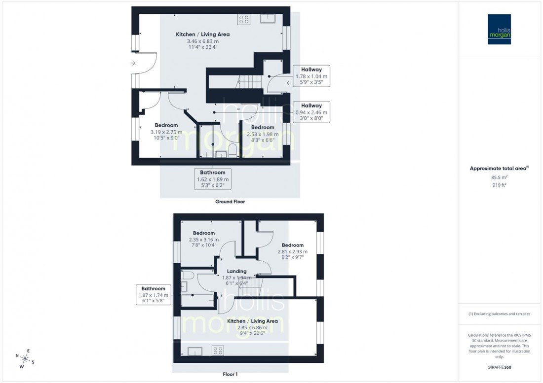 Floorplan for 2 x 2 BED FLATS | £21,900 | TROWBRIDGE