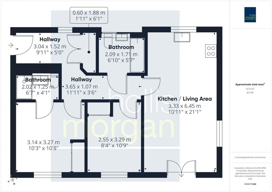 Floorplan for 2 BED / 2 BATH FLAT | PATCHWAY