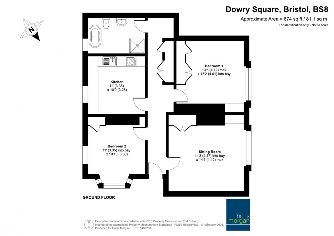 Floorplan for Dowry Square, Hotwells
